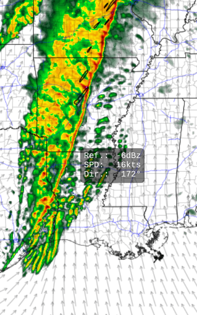 this weird line of storms the HRRR is showing is the exact same thing it showed for the december 15 outbreak initially. it was just the weirdest thing. then ended up being a derecho. if that doesn't say something then idk what will. https://t.co/I99GkkSYd8