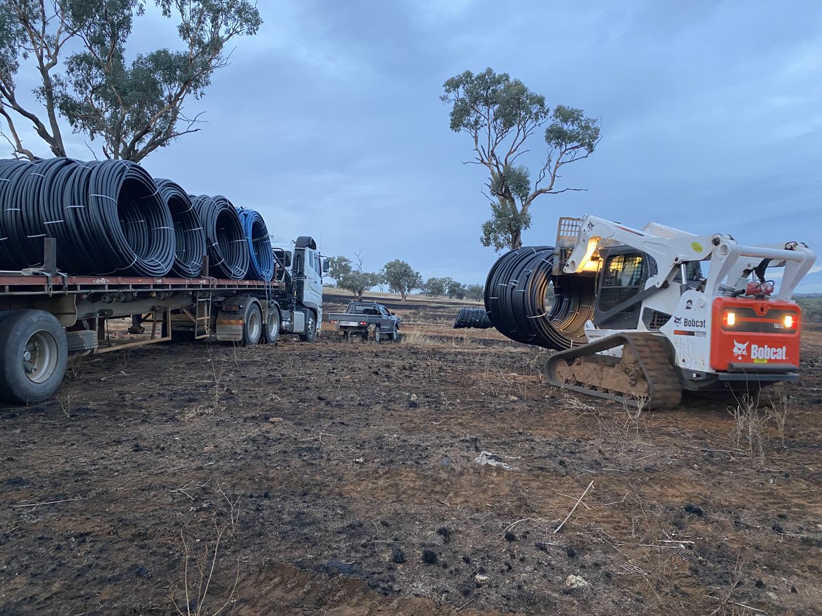 Kerin_Ag's tweet photo. New farm means new pipelines nothing that a semi load of poly won’t fix #kerinpollmerino #agchatoz #yfbp #water infrastructure #conrontroughts #nextgenagri https://t.co/fjlpxhFLMJ