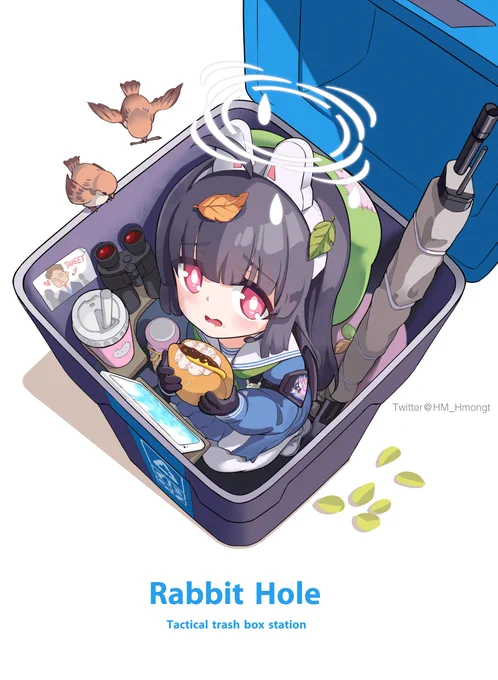 The Rabbit Hole🐰 tactical trash box station.
Warm and cozy inside.
#BlueArchive #ブルアカ #블루아카이브 
