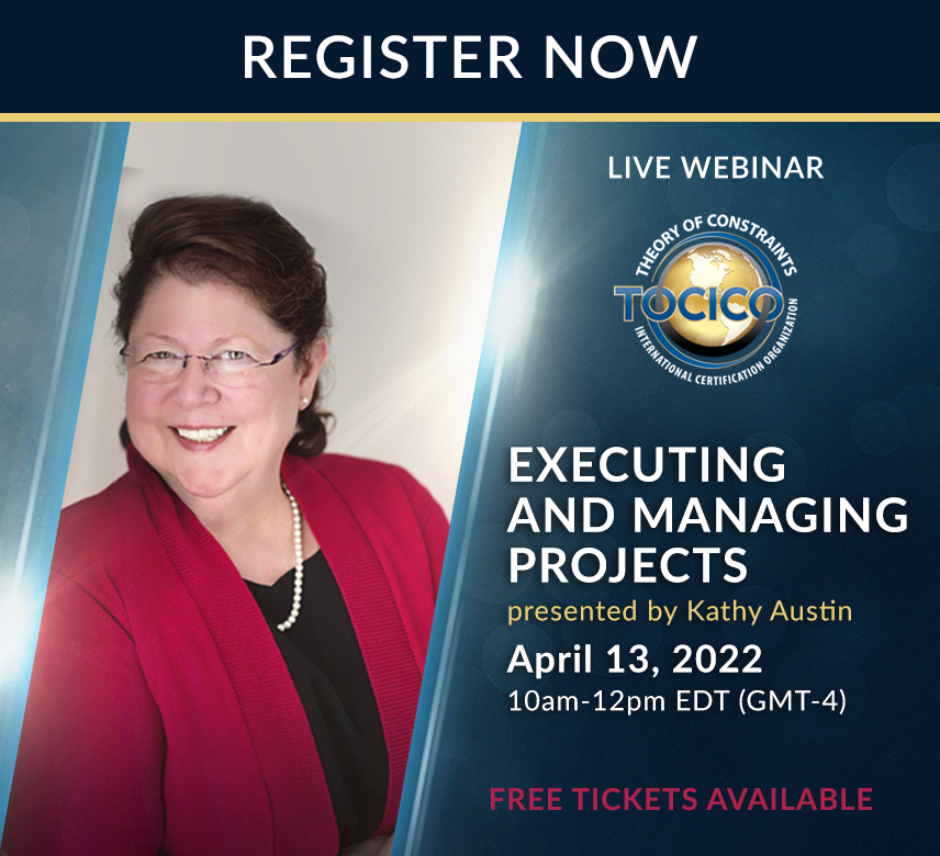 Webinar: Executing and Managing Projects - A Different Way

13 APR 2022 - Military veteran Kathy Austin covers a different way to properly execute and manage projects.

tocico.org/events/EventDe…

#TheoryofConstraints #tocot #KathyAustin
