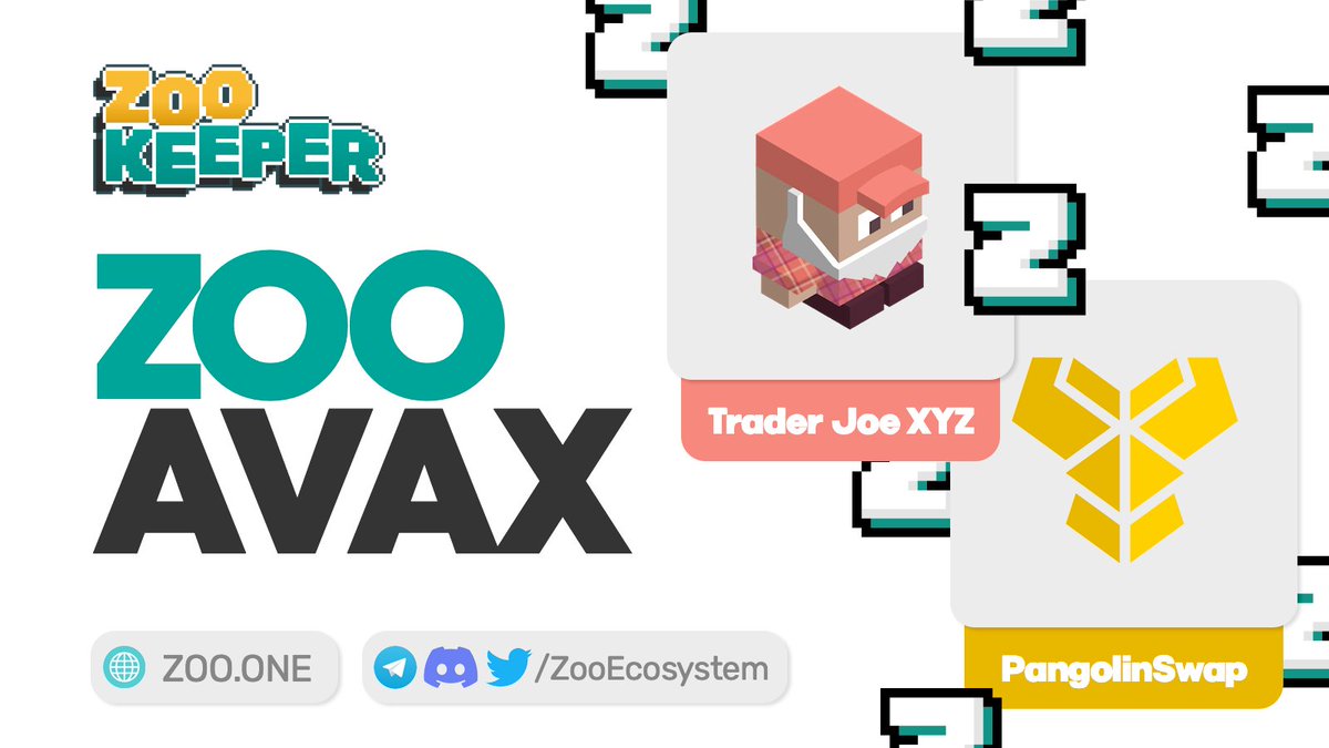 Multi-Chain #ZooKeeper is coming to #Avalanche

🔺 ZOO/AVAX 
🔺 Farming pools for <a href="/pangolindex/">Pangolin (PangoPerps is out!)</a> and <a href="/traderjoe_xyz/">Let's F***ing Joe (formerly Trader Joe)</a>
🔺 Multi-chain and $vZOO

Read all about it 👉 blog.zoo.one/multi-chain-zo…