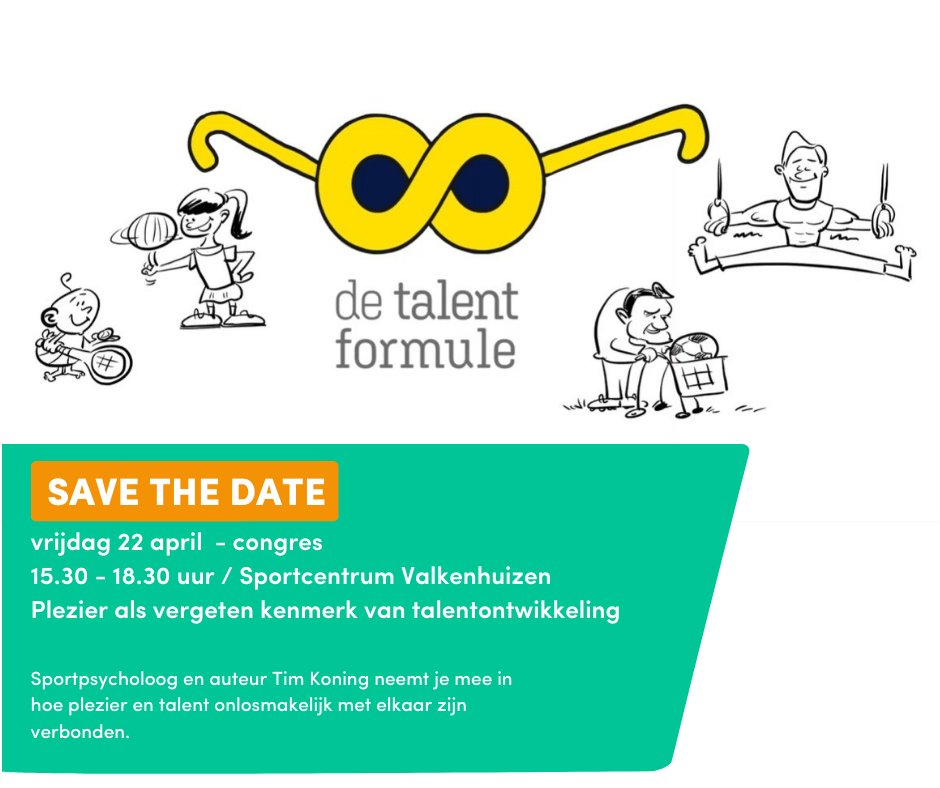 Plezier is de reden dat we blijven sporten maar het is ook de meest genoemde reden om te stoppen met sport(en). Tijdens het congres zetten we iedereen die zich met talentontwikkeling bezighoudt 'een bril' op over de centrale rol van plezier in de sport.
sportbedrijfarnhem.nl/talentformule