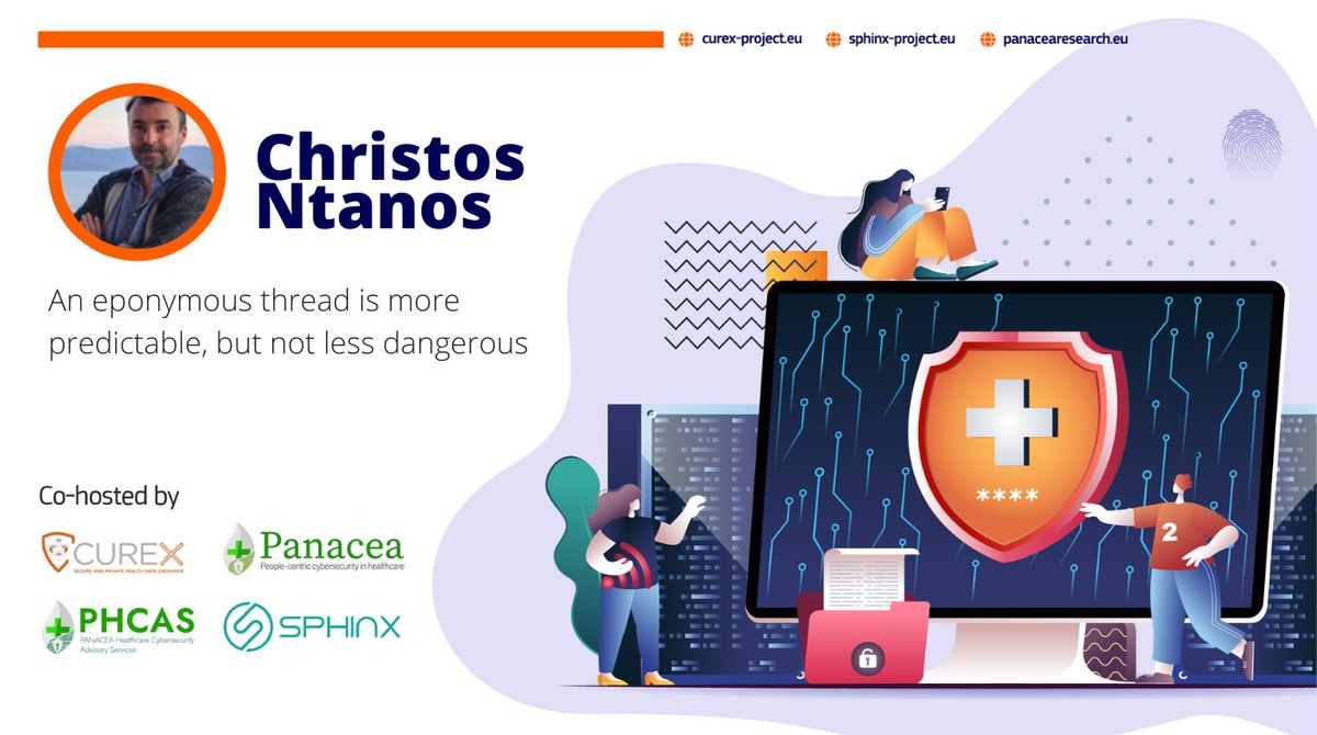 ProjectSphinx's tweet image. ⌛️We are counting backwards for our #webinar co-hosted with @CUREX_H2020 & @H2020Panacea projects!
SPHINX Coordinator, Christos Ntanos of @DSS_Lab will address the emerging #threat model & set the framework for the event.
2⃣days left!
Register for free➡️bit.ly/3qgBca0