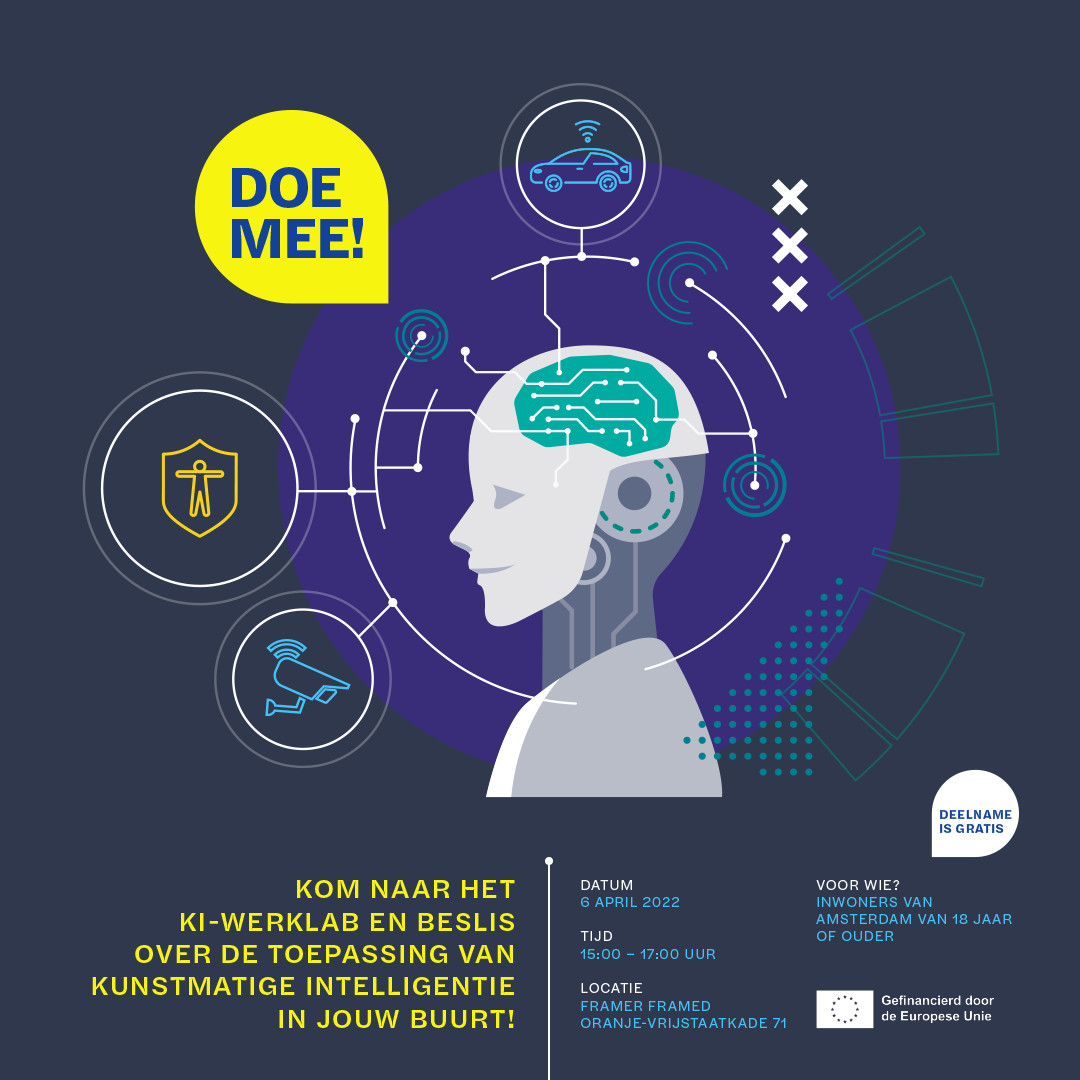Wil jij meepraten en beslissen over hoe kunstmatige intelligentie (KI) in Amsterdam wordt toegepast? Kom dan naar het KI-Werklab op 6 april. We gaan in op een werkelijke casus over de inzet van scanauto’s in Amsterdam. Aanmelden kan op enmaes.wufoo.com/forms/p2563la0…