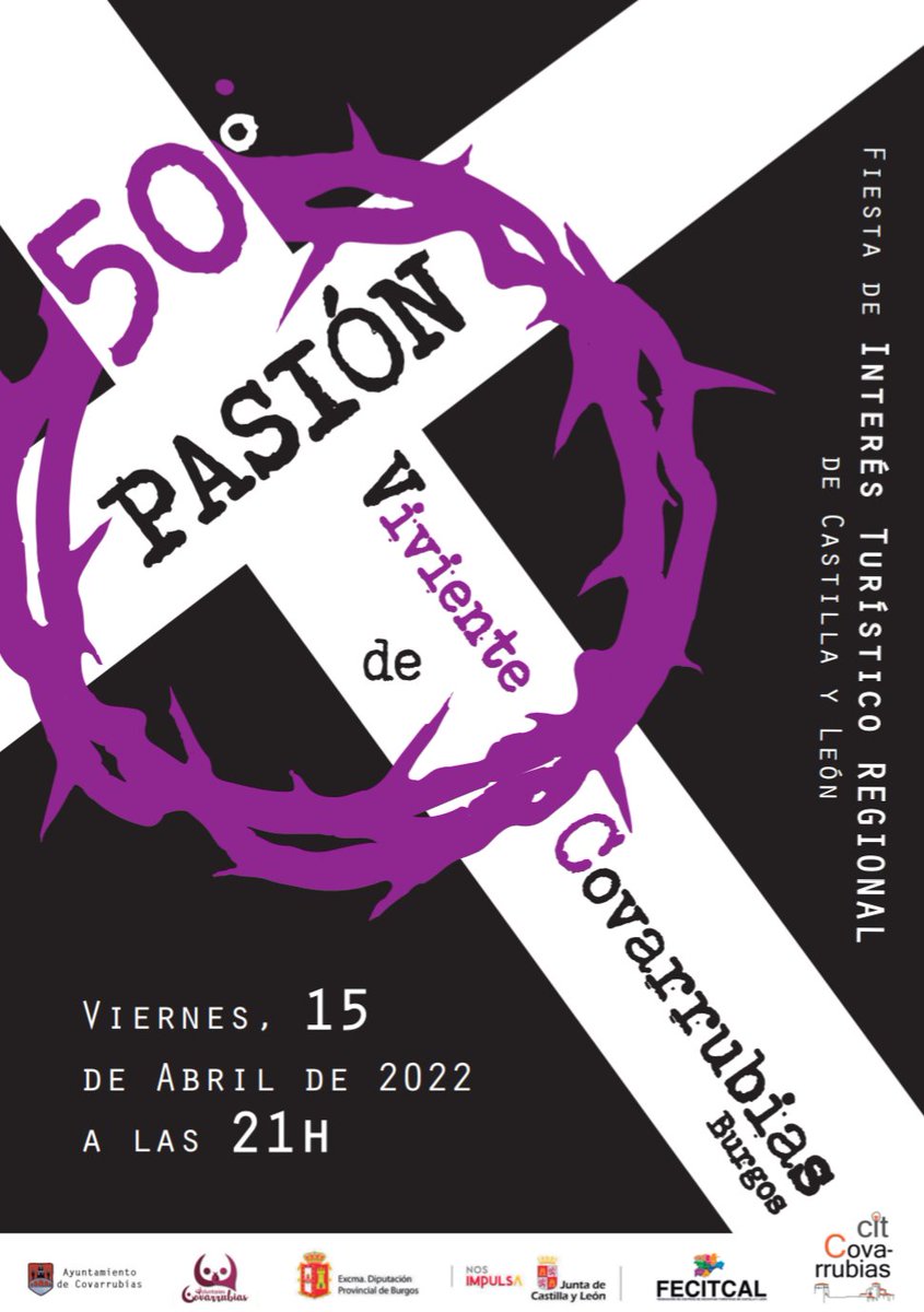 Cartel promocional de la Pasión Viviente de Covarrubias #Burgos, recientemente declarada Fiesta de Interés Turístico Regional <a href="/CovarrubiasCIT/">Covarrubias🌾</a> <a href="/CovarrubiasTur/">CovarrubiasTurismo</a> <a href="/BurgosTur/">Burgos Origen y Destino</a> <a href="/archiburgos/">Archidiócesis de Burgos</a>