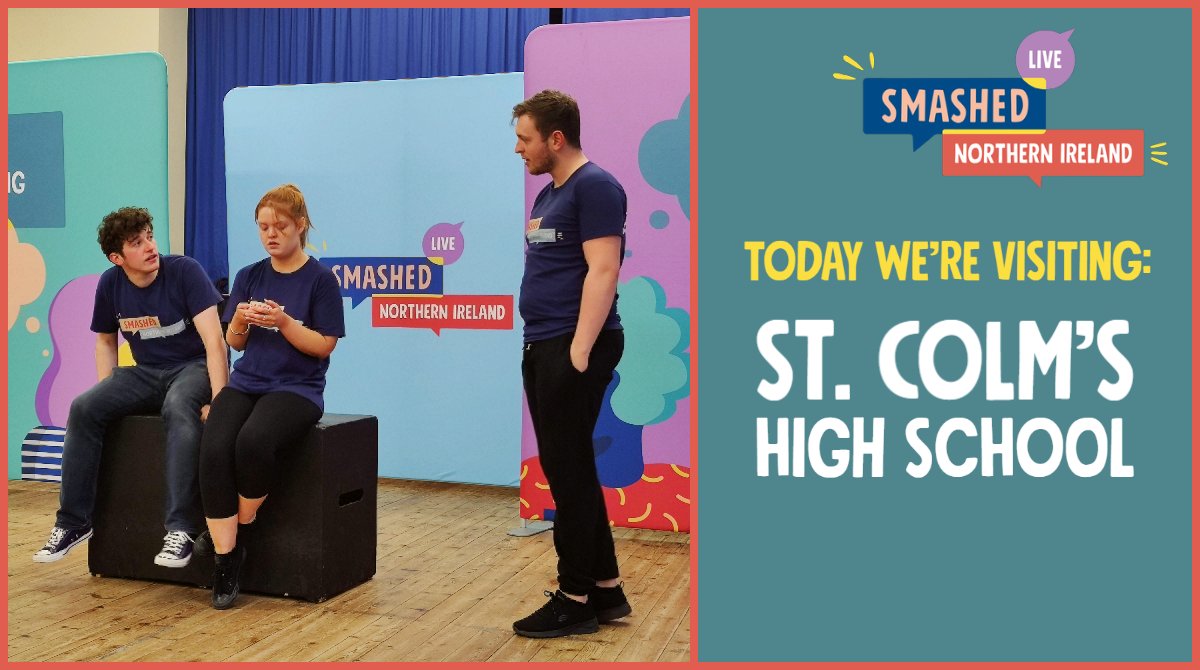 CollingwoodL's tweet photo. The #SmashedNI continue their #SmashedLive tour of #NorthernIreland and today find themselves at @StColmsHigh
They'll be delivering an dynamic performance followed by an interactive workshop exploring the pressures that young people experience that may lead to #UnderageDrinking https://t.co/YTTxqX9zFV