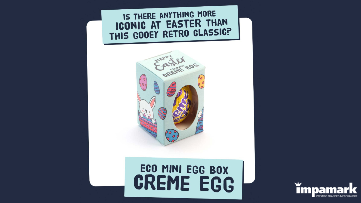 Impamark's tweet photo. Utilise our #Easter #merchandise to get a cracking response from your recipients π£
We're going retro with a #cremeegg presented in a full colour #branded box!
Question: Creme Egg fan or not?
#brandedmerchandise #eastermerchandise #eggcellent #tueadaythoughts #tuesdayvibe https://t.co/nyFCuFGRjC