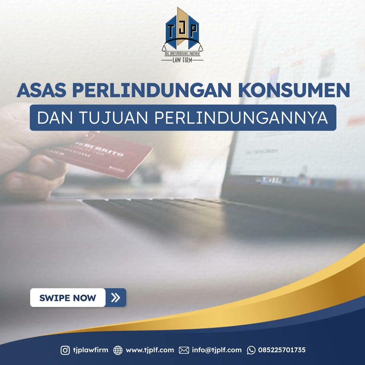 TJPLawFirm's tweet photo. Upaya perlindungan bagi konsumen dilakukan dengan beberapa asas perlindungan konsumen yang relevan. Simak penjelasannya. 

#advokat #lawyer #pengacara #konsumen https://t.co/LnaVBm6eCb
