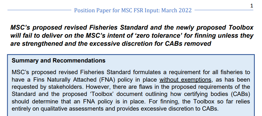 FinFreeMSC's tweet photo. 🚨MSC's Fisheries Standard Review consultation closes NEXT MONDAY.

🦈Please take this opportunity to call for better protection for sharks! https://t.co/BRdqq6ogsN

👉Check out Fin Free MSC's position paper for further detail: https://t.co/5Gz1f6dh3y https://t.co/ZxXwh2Bawx