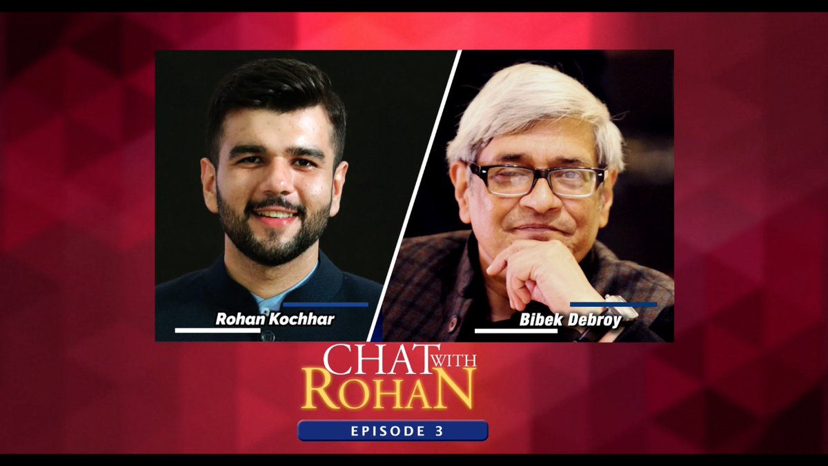 RohanSkoch's tweet photo. Now Premiering - Episode 3 of #ChatWithRohan in conversation with Dr. @BibekDebroy - Chairman of the Economic Advisory Council to the Prime Minister of India. A leading economist and reformer, he shares his story and vision for Making of a New India. 
https://t.co/3rvUzu1xOv https://t.co/C8QOGpdcXt