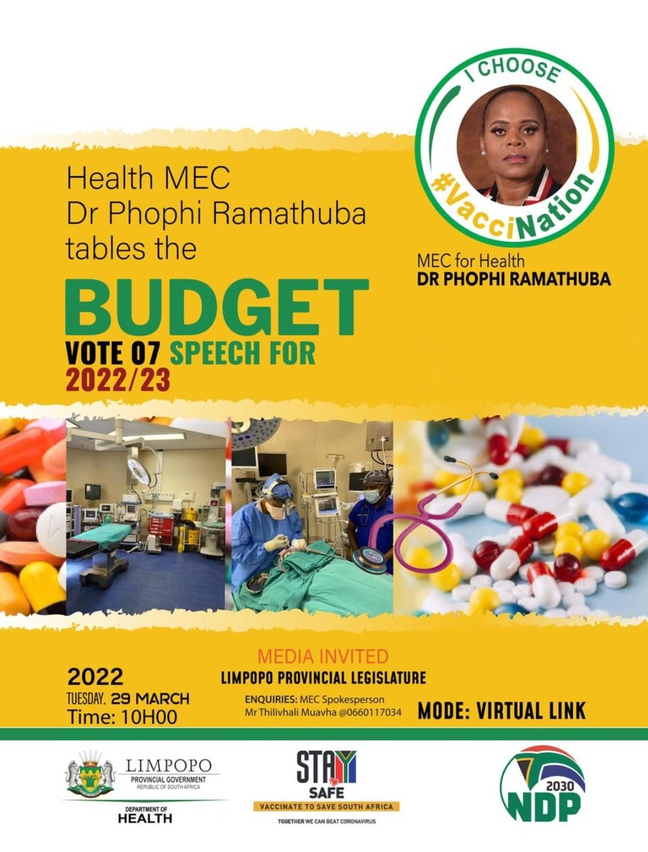 HealthLimpopo's tweet photo. Provincial Legislature | Health MEC Dr. @PhophiRamathuba has arrived at the Provincial Chamber where she will table #BudgetSpeech for #vote07 2022/23 financial year.
#VaccineSavesLives https://t.co/2UVSR9DG9G
