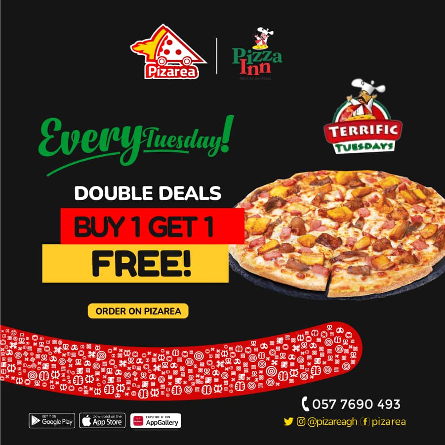 pizareagh's tweet photo. Terrific TUESDAY 🥳🥳🥳🔥🔥🥳🥳🔥.
Buy any medium or large pizza from Pizza Inn and get an extra box for freeeeeee.....❤️‍🔥❤️‍🔥❤️‍🔥.
Download the pizarea app or call the following numbers to order..

☎️0577690493
☎️0242724347

#pizarea #promo #terrificday #pizza🍕 #pizzalove https://t.co/oxyIKcWOsq