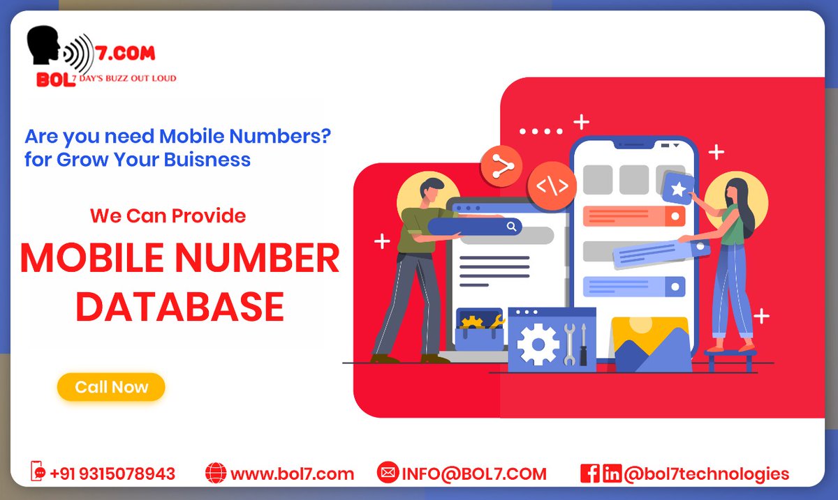 bol7digital's tweet photo. Get Mobile number database to grow you business. We are India's top Mobile Number Data Provider  by the help of mobile number database , your business can be reached to more people and you can get more customers.
#marketing #social #socialmediamarketing
#numberdatabase
#data https://t.co/emDDh3TyUt
