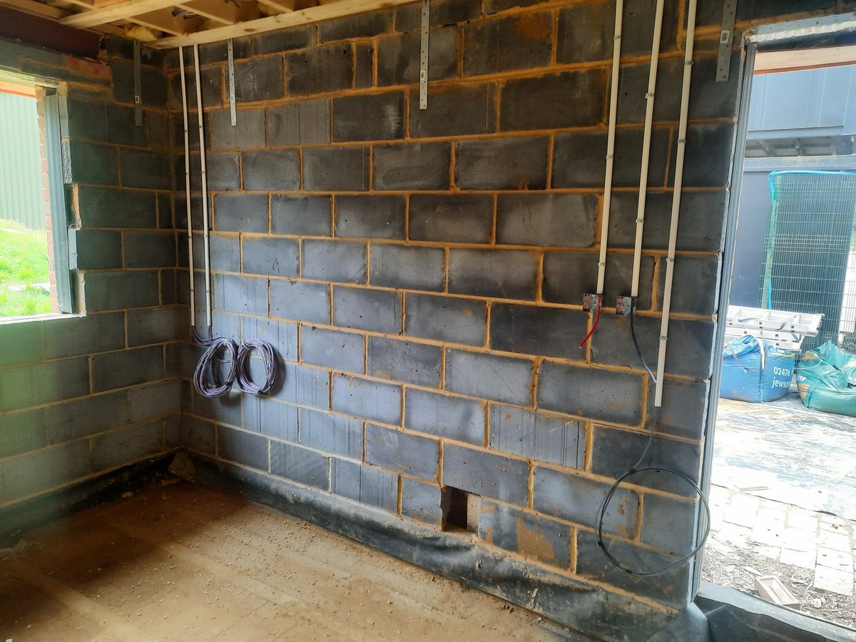 Electrical. Fire and data first fixed.
Great work by the guys on site.