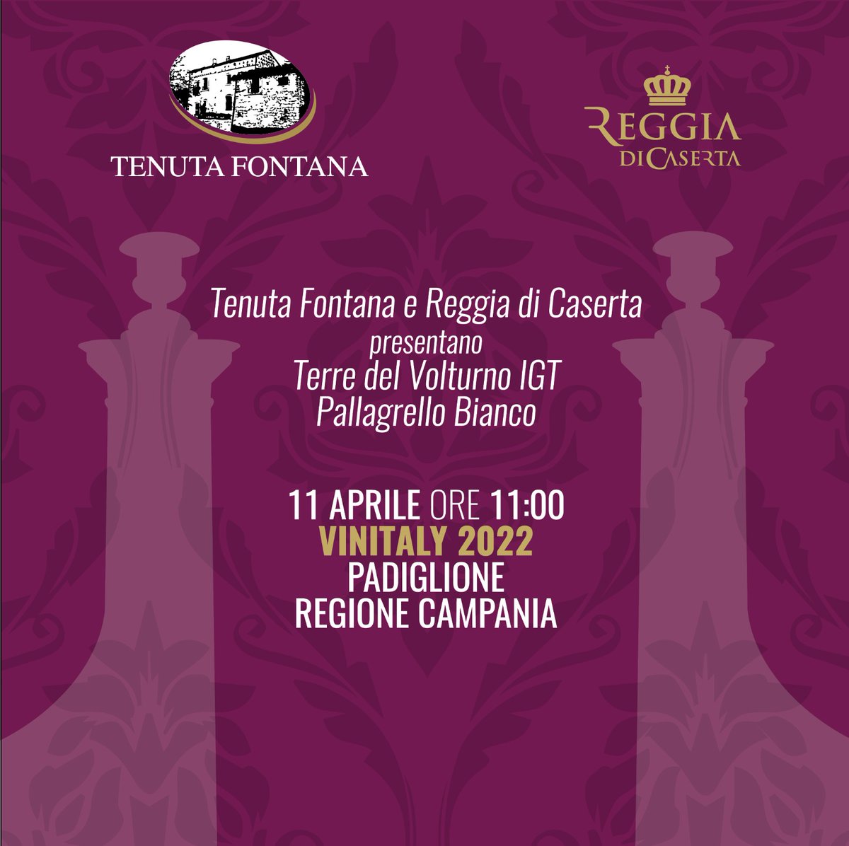 reggiadicaserta's tweet photo. #VignadelRe 🍇🍷 Arriva al @VinitalyTasting la prima bottiglia di vino della Vigna della Reggia di Caserta. La vendemmia ha dato i suoi sperati frutti e, lunedì 11 aprile alle 11, il vino sarà presentato nel padiglione della @Reg_Campania.

Tutte le info: https://t.co/t6XbGs7KxB https://t.co/68WEhLEM4u