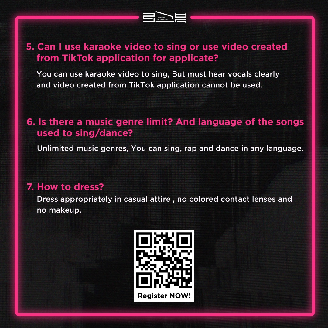 LogbookAudition's tweet photo. Thank you all so much for a BIG interest in our opening audition period.
Here comes the FAQ that most of the applicants are asking for ~✨

We wish you all a good luck for this audition.
🌈🌈🌈

#ItsYouOnlyTH #LogbookAuditionTH
#ProducerPark #Logbook https://t.co/V1HEjcYEyY