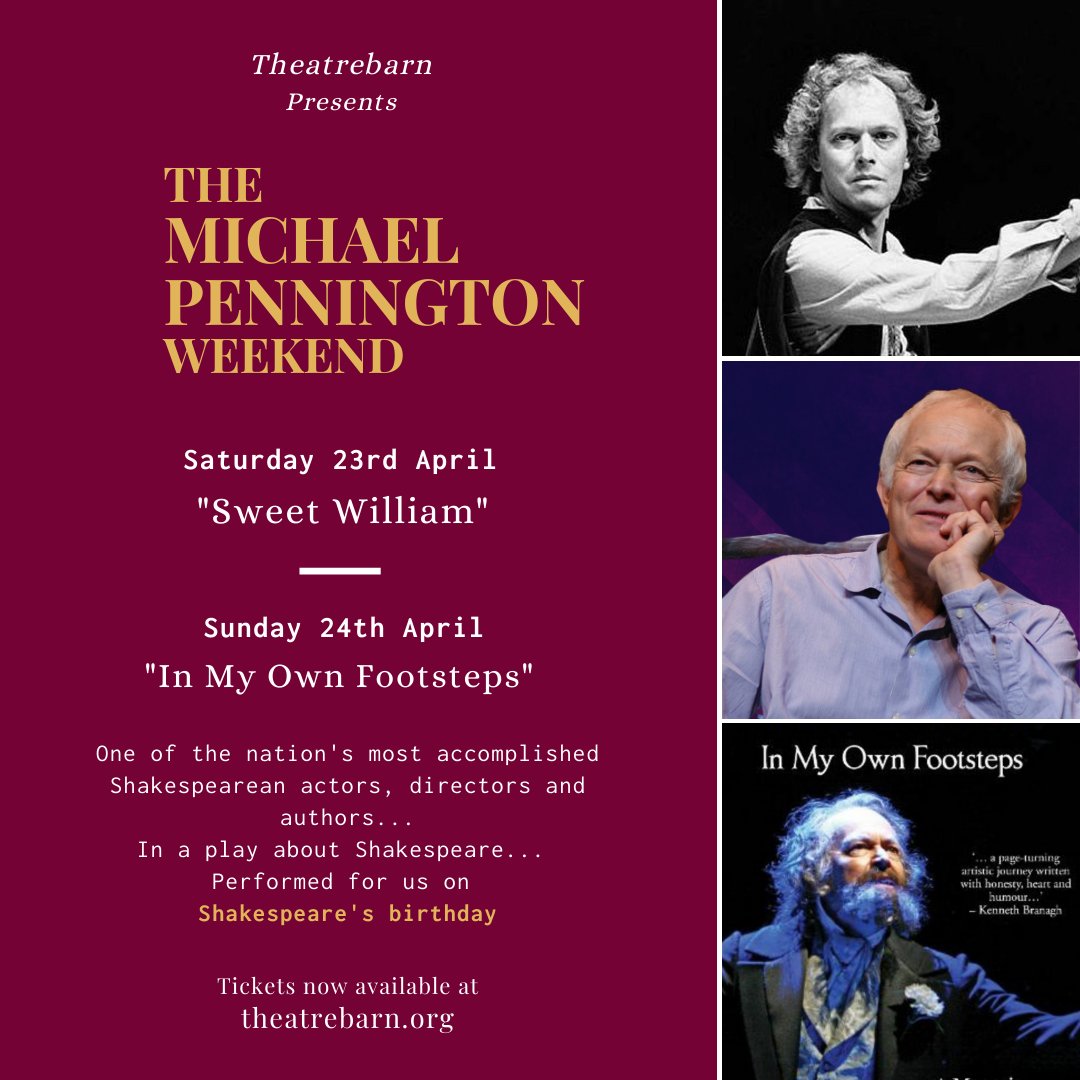 We're celebrating Shakespeare's birthday with a weekend of the incredible Michael Pennington, tickets on sale now!
 #Shakespeare2022