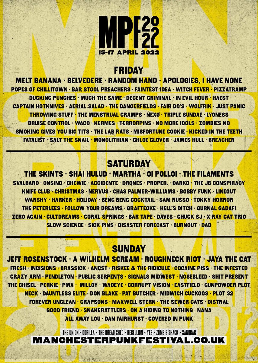 #MPF2022 is rapidly approaching, here's the latest line-up. Woof.