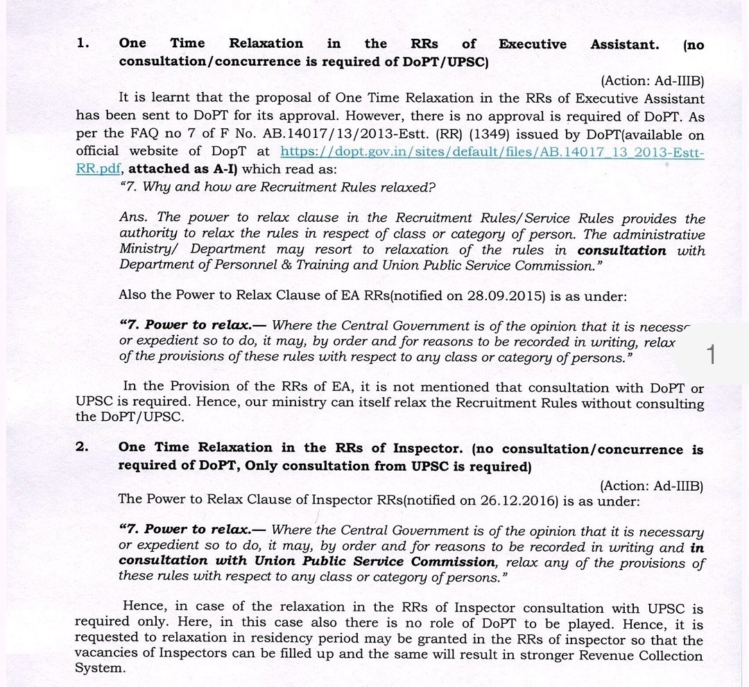 AICESTMOA_CBIC's tweet photo. @cbic_india 

Pls go through this.

No rule prescribed that OTR in EA should be sent to @DoPTGoI for approval, then why we have sent there?

In case of OTR in insp, only consultation of #UPSC is required, no approval is required in that case also.

Pull back the file pls 😛 https://t.co/G6pX98IvEk