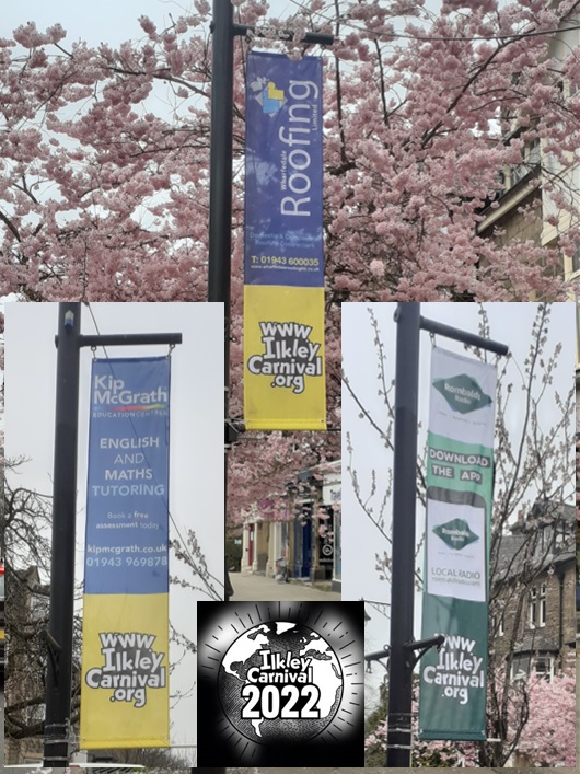 IlkleyCarnival's tweet image. Have you spotted our lamp post banners around town, a massive thank you to all our sponsors which this year includes Wharfedale Roofing, @kmecilkley and our @Discover_Ilkley Arena hosts @rombaldsradio.
Less than five weeks to go!  We'll have more details of our FAB line-up soon!