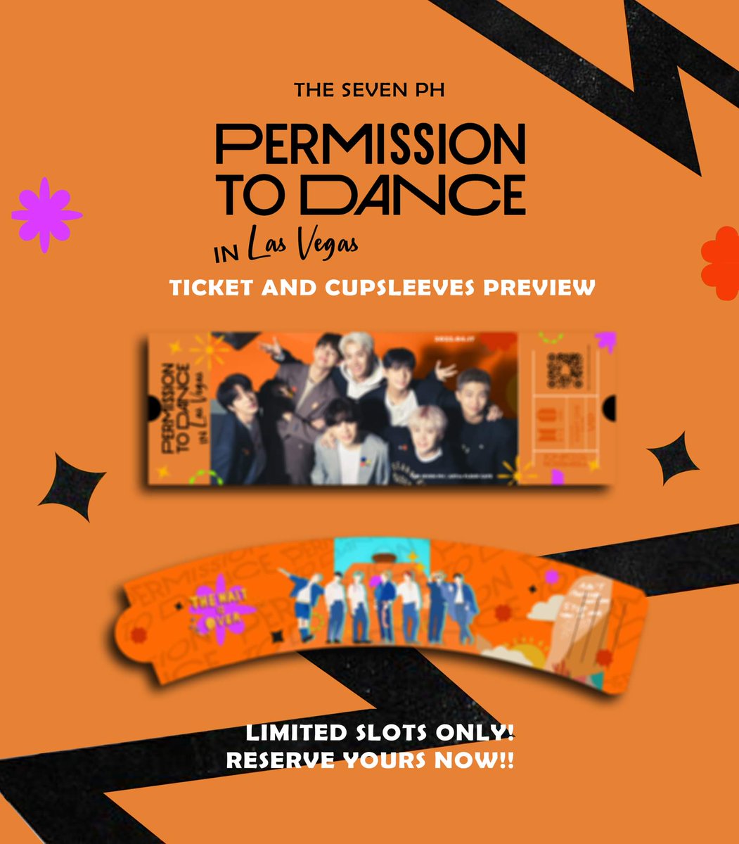 thesevenph's tweet photo. Hurry ARMYs!!

Less than 20 slots available!! Here's the preview of ticket and cupsleeves 🤍

For event details: https://t.co/sjUwyHfZJF

See you there!
#PTD_ON_STAGE_LV #BTSARMY #the7ph https://t.co/uz3tn4cSfU