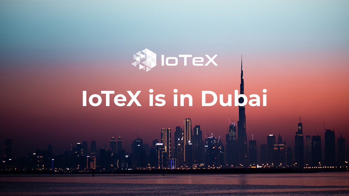 iotex_io's tweet photo. The IoTeX team is in Dubai this week for #BinanceBlockchainWeek and #EthDubai! 🌏

We are bringing #MachineFi to the MENA region with several keynotes and panels, as well as booths where you can meet the IoTeX team.

Come say hello and experience #MachineFi $IOTX in person. https://t.co/jsurwe3EdS