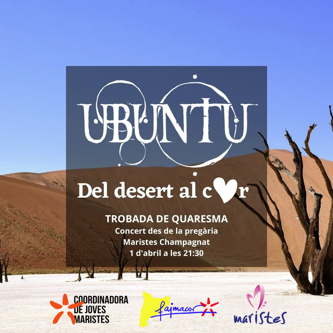 maristesenxarxa's tweet photo. 🎵El proper divendres 1 d’abril celebrarem la Trobada Quaresma amb Ubuntu.
Un concert des de la pregària amb un itinerari del Desert al Cor a través de la música, mirada i paraula.
T'esperem a les 20.30 h a @maristesbdn (C/ del Temple, 2-10) 😀 https://t.co/uLHloOVurO