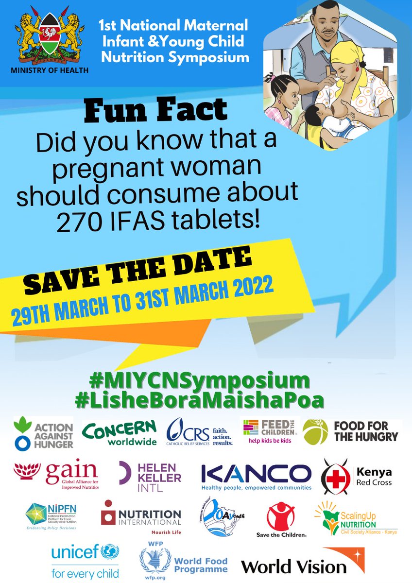 FotansKenya's tweet photo. #MIYCNSymposium ongoing.
Lishe bora afya bora. Investing in childhood nutrition is a smart financial decision for all stakeholders and has high returns. @MOH_Kenya @Oayouthkenya @gaithumakimumu @UNICEFKenya ,@GAINAlliance_KE @ACFinKenya @SimwaMurundo
Interesting facts below. https://t.co/1skzD9eK1b