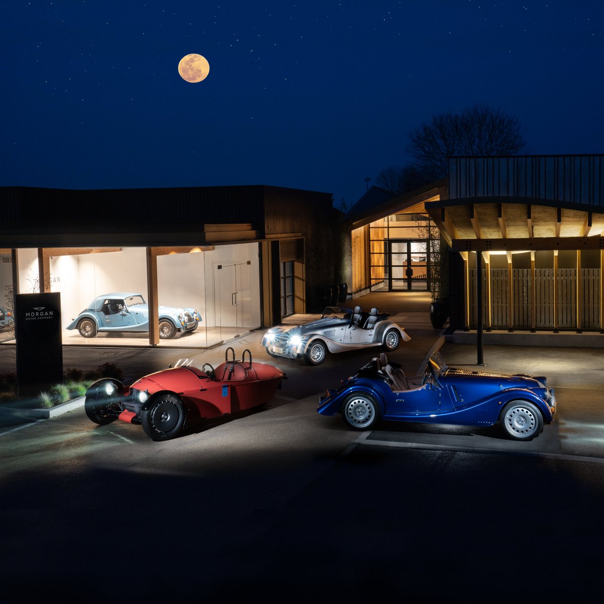 morganmotor's tweet photo. Say hello to the 2022 Morgan range, photographed in front of the Morgan Experience Centre.

Seen together for the first time, we loved introducing Super 3 to Plus Four and Plus Six, they will very soon be sharing a factory together #Morgan #Super3 #PlusFour #PlusSix https://t.co/XZNC9sN34D