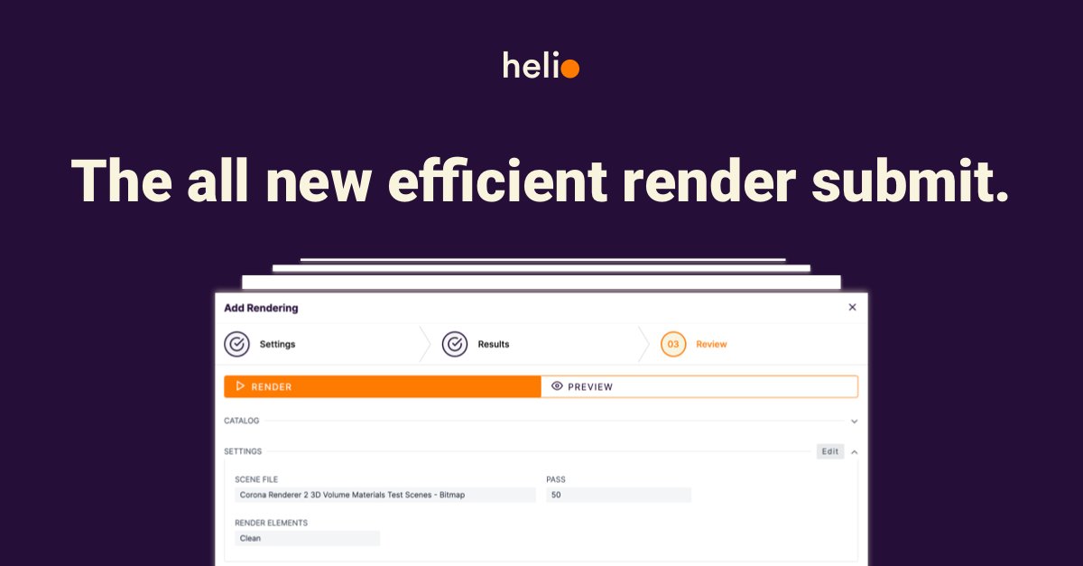 Check out our improved render submit flow on our desktop client 🖥️render.helio.exchange/products/client

Helio Cloud Rendering users benefit from faster job submission and an even cleaner and easier-to-use interface with the new version. We now also support scene settings out of the box.👇