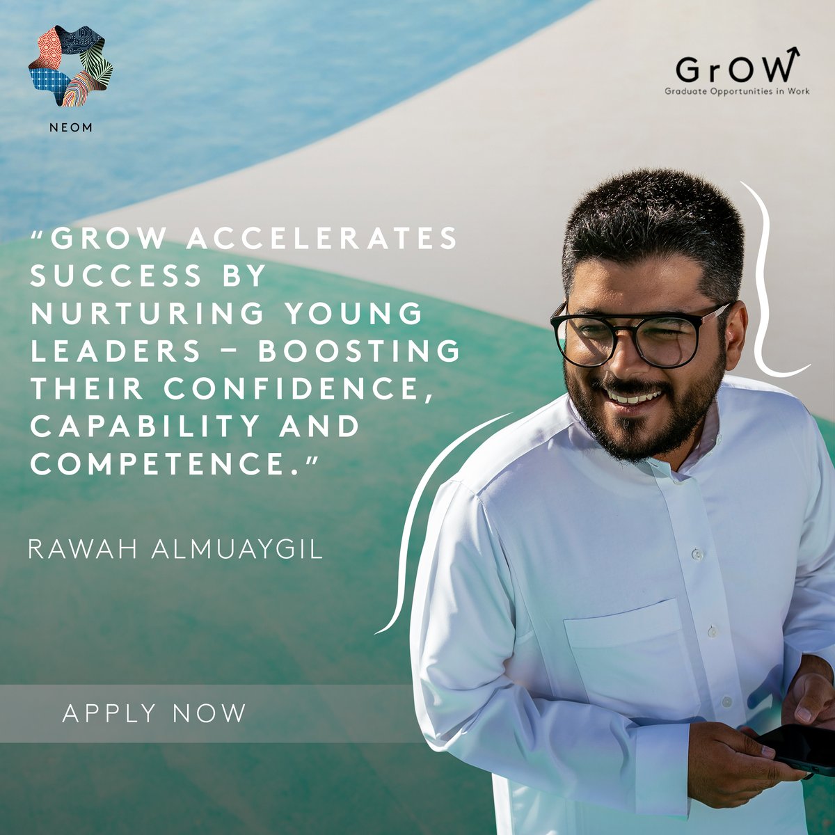 NEOM's tweet photo. Our Graduate Opportunities in Work program is a fast track to success ⏩  
Are you ready to be a next-gen leader?

Apply now: https://t.co/ytRkbpTcIo

#GrOWandCHANGE #NEOM https://t.co/MavqtV5X5o