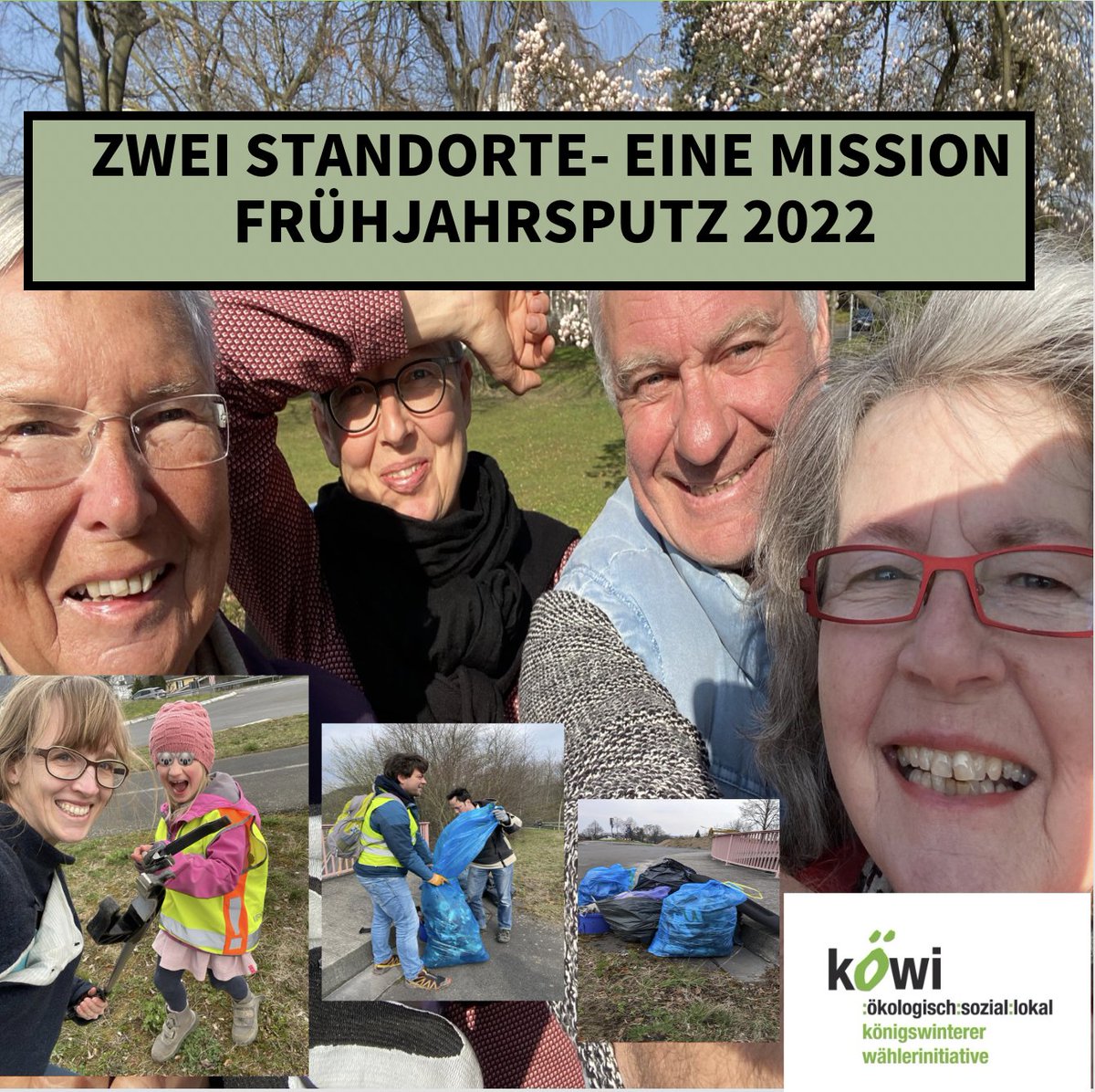 koewi_online's tweet photo. Mission completed!
In der Zeit vom 21.03.-28.03.2022 haben sich Vereine, Schulen und andere Gruppen dem Aufruf der Stadt Königswinter angeschlossen, Frühjahrsputz zu betreiben. Natürlich waren wir mit dabei, einmal im Bergbereich und einmal im Tal... https://t.co/T6Ke7ev6Vv