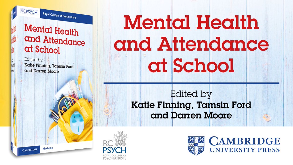 CambUP_Psych's tweet photo. Mental Health and Attendance at School by @KatieFinning @Tamsin_J_Ford @darren_a_moore 

A comprehensive and practical guide to understanding the links between #mentalhealth and school attendance in children and young people.
https://t.co/MiHuwxs9bz https://t.co/7kCw3YDW2Z