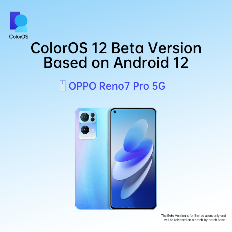colorosglobal's tweet photo. Calling all Reno7 Pro 5G users in India!
👇 
Go and apply for the #ColorOS12 beta version based on #Android12 TODAY 🏃

*Successful applicants will receive the version within 3 days.