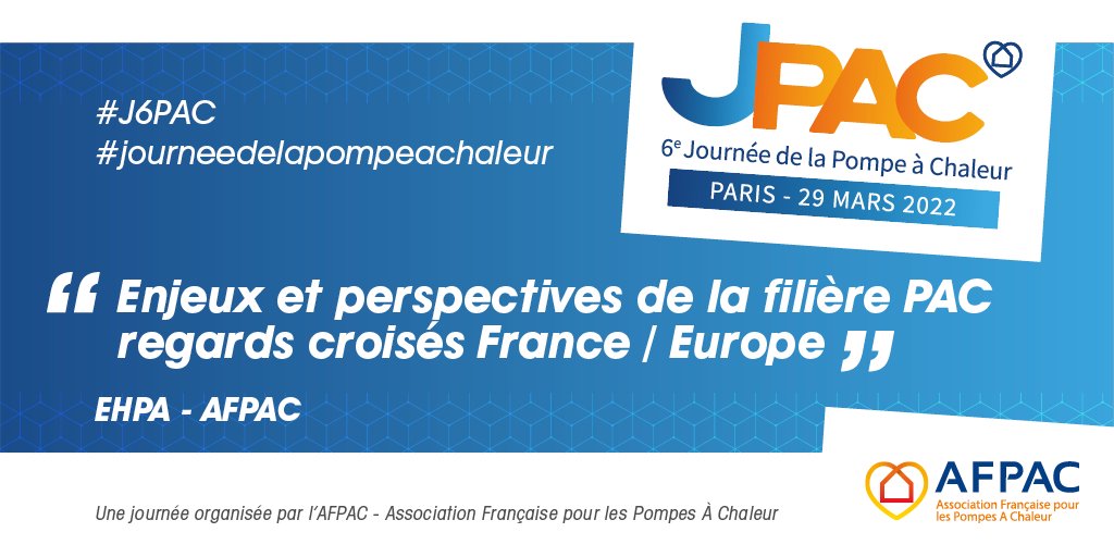 AfpacContact's tweet photo. #J6PAC 
2⃣ Focus 
✅ Les marchés français et européen
✅ Bilan, enjeux et perspectives
✅ La France vue d’Europe

Avec François Deroche, Président de l'#AFPAC, et Thomas Nowak, Secrétaire Général de l'EHPA (European #HeatPump Association) 🔥❄️
@helloheatpumps 

@deroche_f https://t.co/V2SQqfmK4L