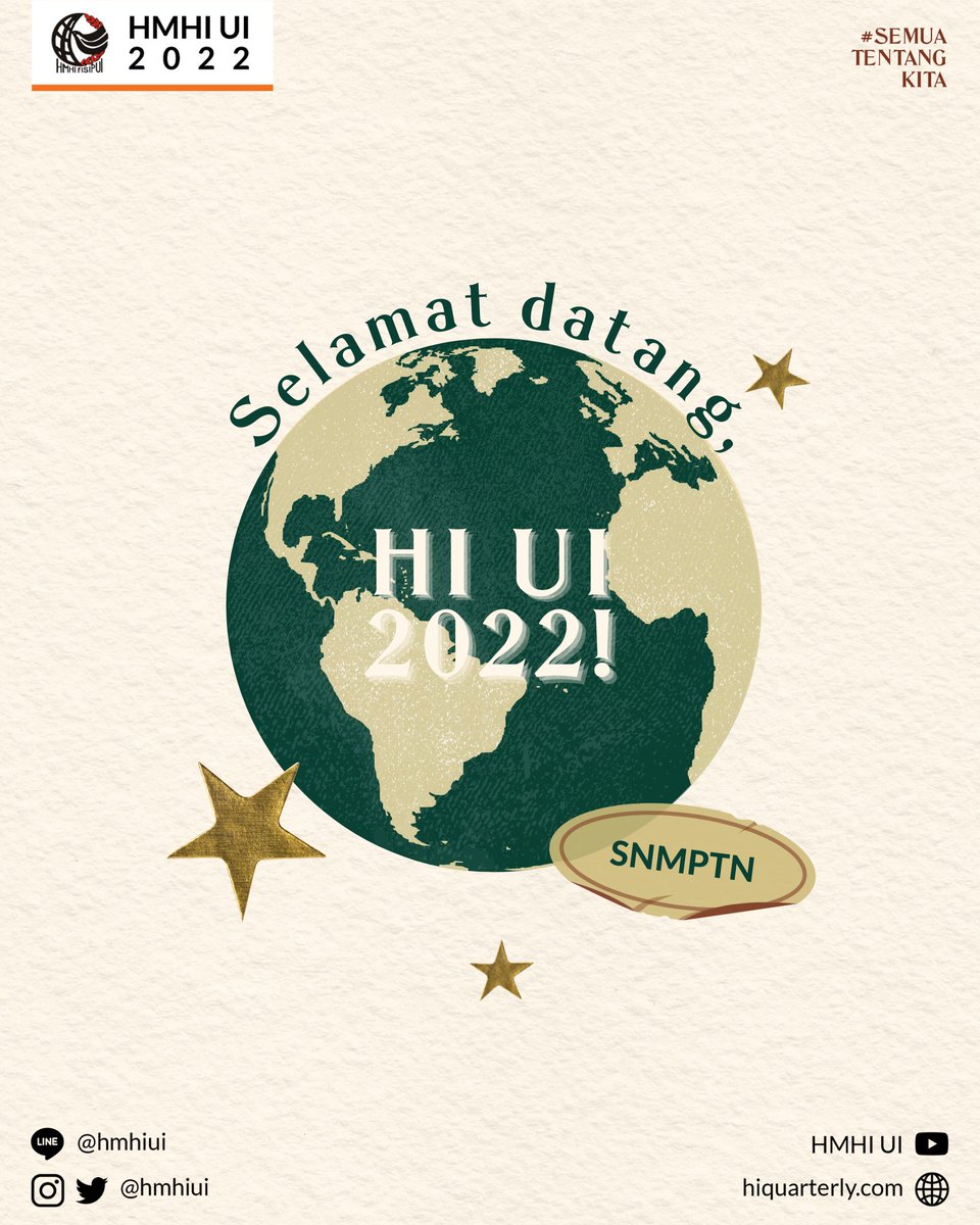 hmhiui's tweet photo. Seluruh keluarga HI UI mengucapkan selamat datang kepada mahasiswa baru HI UI 2022 dari jalur SNMPTN! 

Sebelumnya, jangan lupa untuk melaporkan diri sesuai dengan tata cara pelaporan yang ada sebagai langkah pertama dalam menjadi bagian dari keluarga besar HI UI. https://t.co/wpS0h2bjLc