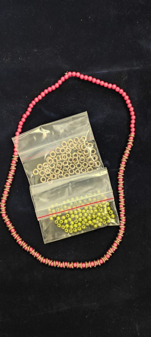 Today #HyderabadCustoms has detected and seized 231.5 gms of gold,valued at Rs.12.33 Lakhs from a male pax who arrived by from Dubai. #gold was coated with Rhodium and concealed as small rings between beads of two neck chains hidden in garments in check-in baggage.