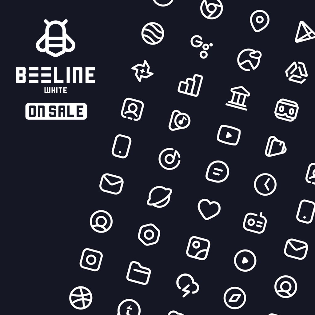 HeyAlphaOne's tweet photo. Beeline White Iconpack is ON Sale with All time lowest Price. 

Get it now : https://t.co/1ZymWQQIwI
More Amazing BeeLine Versions : https://t.co/35SGemoz3O

5 Promo codes for random Retweets. https://t.co/PQvjqttn6p