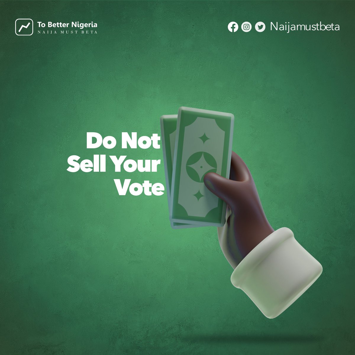 naijamustbeta's tweet photo. In the wake of party conventions and as general #elections draw closer, here is a reminder of our #CIVIC duties as #citizens and what we must not forget. 

Register to vote - when you register to vote, you are making sure that your voice is heard. https://t.co/SIJTwO21L0