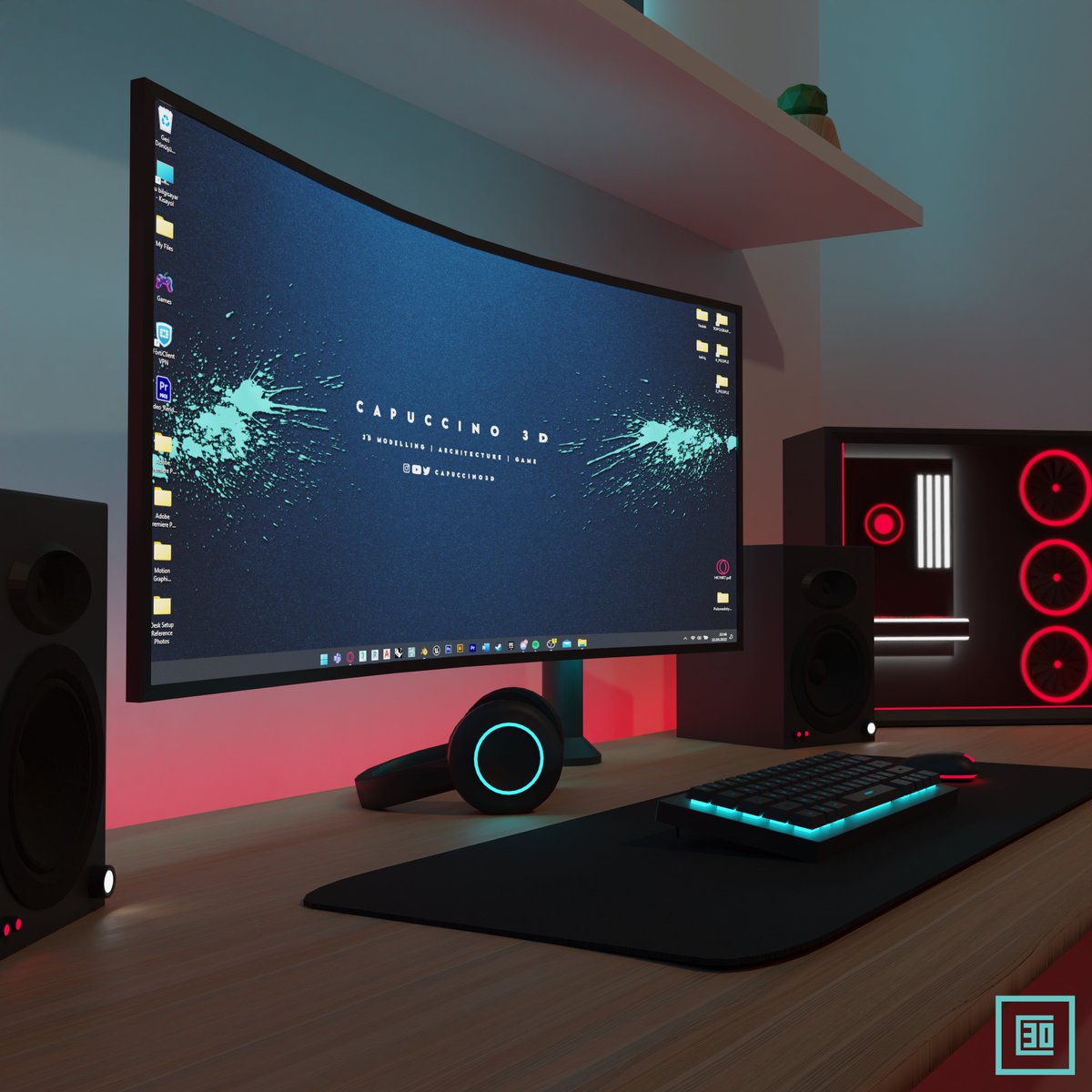 Capuccino3D's tweet photo. Gaming Setup Desk Modelling Tutorial!
https://t.co/UBvjGGszlo
#blender #3dmodeling #gamedev #Blender3d https://t.co/vIgE0pg9tc