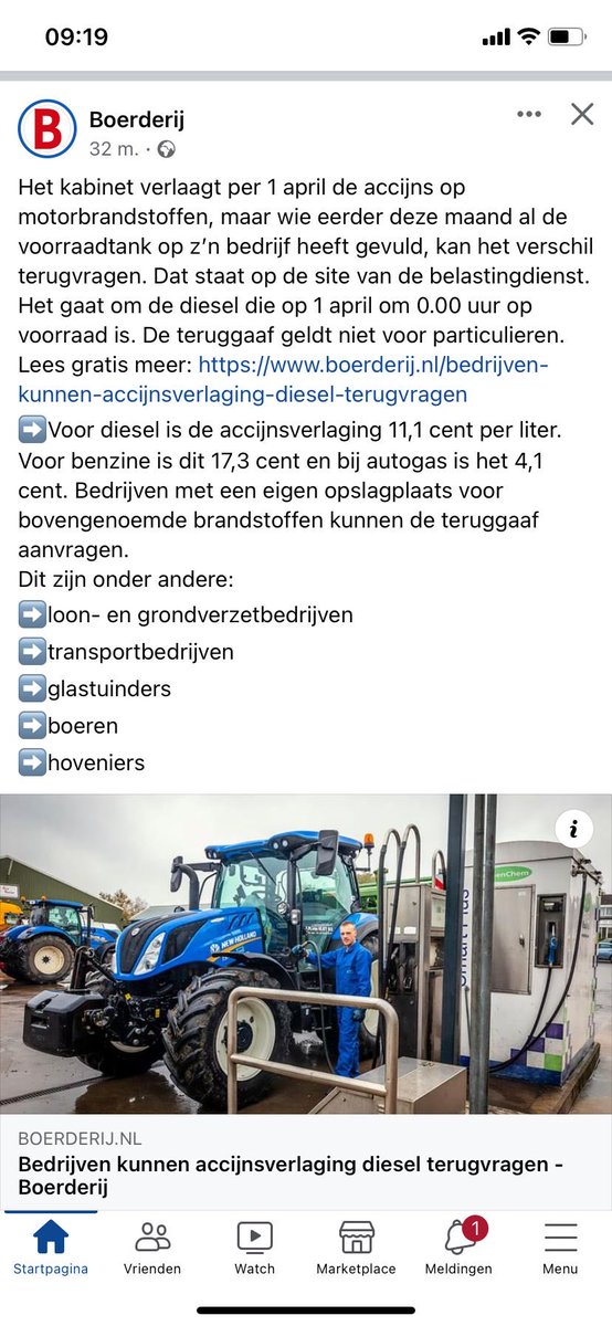 ReginaGroot's tweet photo. Je kan via “mijn douane” teruggaaf formulier diesel accijns vanaf  1 april tot uiterlijk tot 8 april indienen.
Hiervoor is een aangepast accijns teruggaaf formulier in de maak.
Deze is vanaf 1 april beschikbaar. https://t.co/gvMXwZJ9PS