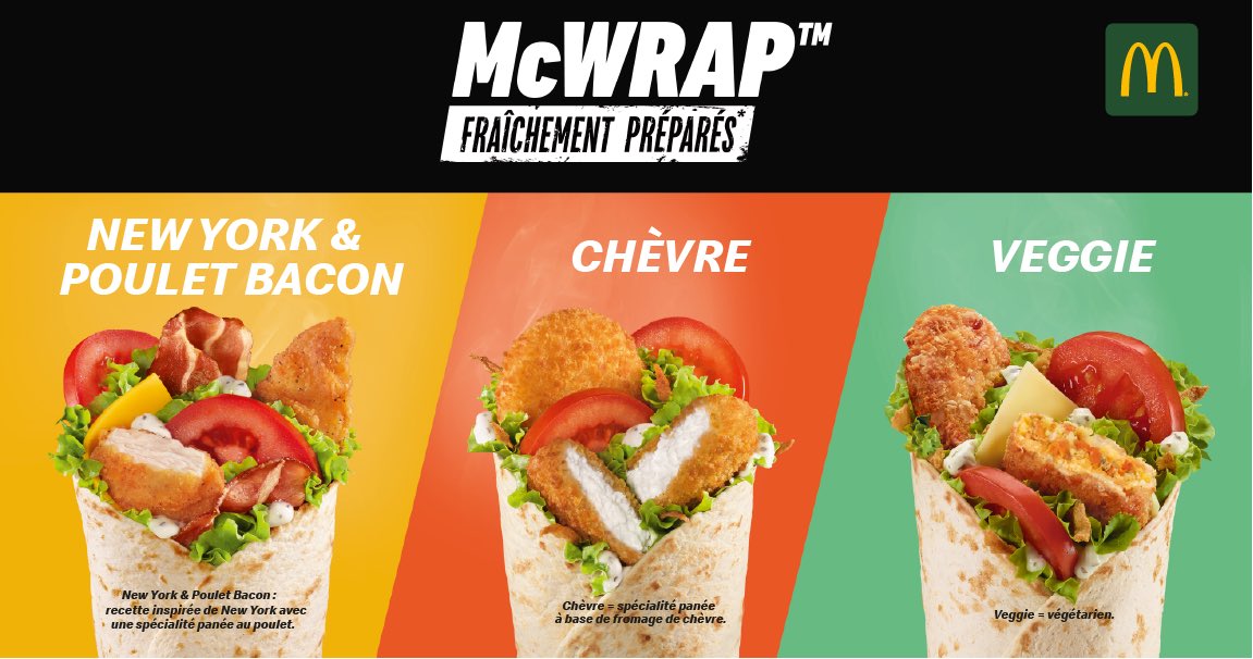 McDoNimes's tweet photo. Il fallait bien fêter l'arrivée du printemps! Et pour cela rien de mieux que le retour du McWrap Veggie !😎
Attention durée limitée alors n’attendez pas une minute de plus!🤩
#mcwrap #wrap #veggie #mcdonalds #mcdo #mcdonimes #nimes #villeactive #7collines #capcostieres https://t.co/WM01QjsypY