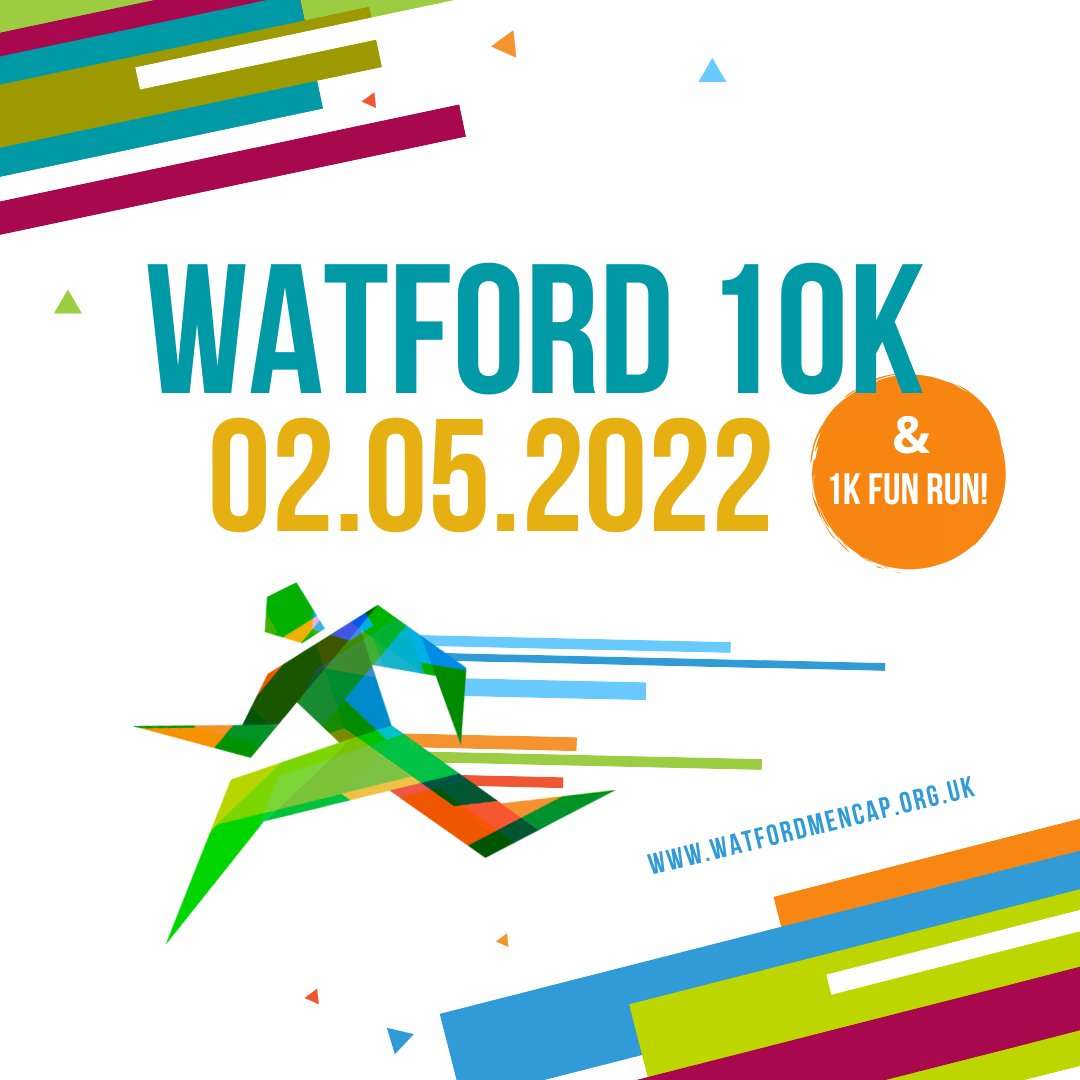 The wonderful Watford 10k and 1k Fun Run is back!  
Bank Holiday 2 May 2022. 
All runners will receive a bespoke medal.
Follow this link to the registration page.  
watfordmencap.activetrainingworld.com/tc-events/watf…