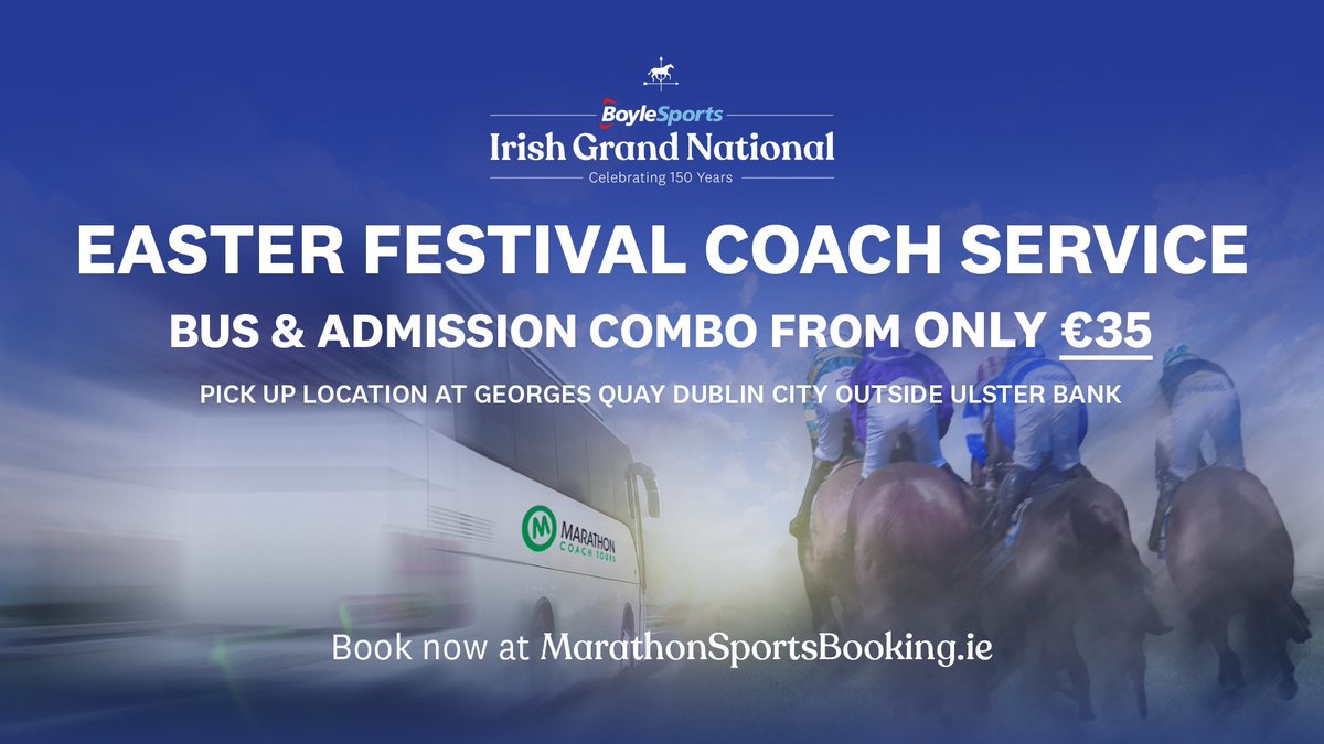 Fairyhouse's tweet photo. π| Getting to the races for Easter Festival 16th β 18th April couldn't be easier!Β
Β
π£| There is a direct service bus service running from Dublin and a shuttle service from the M3 parkway
Β
π| Full details of all services available hereΒ β‘οΈhttps://t.co/x1szzbXAyF
Β
#BoylesIGN https://t.co/IYcnN8ypvf