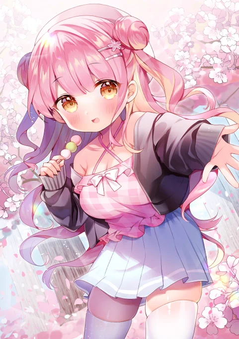 「桜、もっと近くで見ちゃおうよ!」 #オリジナル 