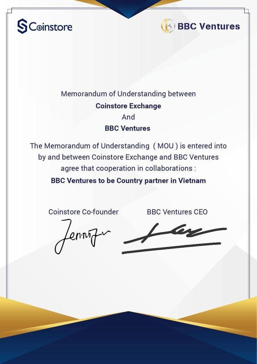 CoinstoreExc's tweet photo. ✨ Announcement of partnership with BBC Ventures! ✨

#Coinstore has teamed up with BBC Ventures, who will be our country partner in #Vietnam! 

We have been consistently growing as an #exchange so do continue to support us and watch us thrive!

#Blockchain #Crypto #cryptonews https://t.co/ZkLp1ouP77