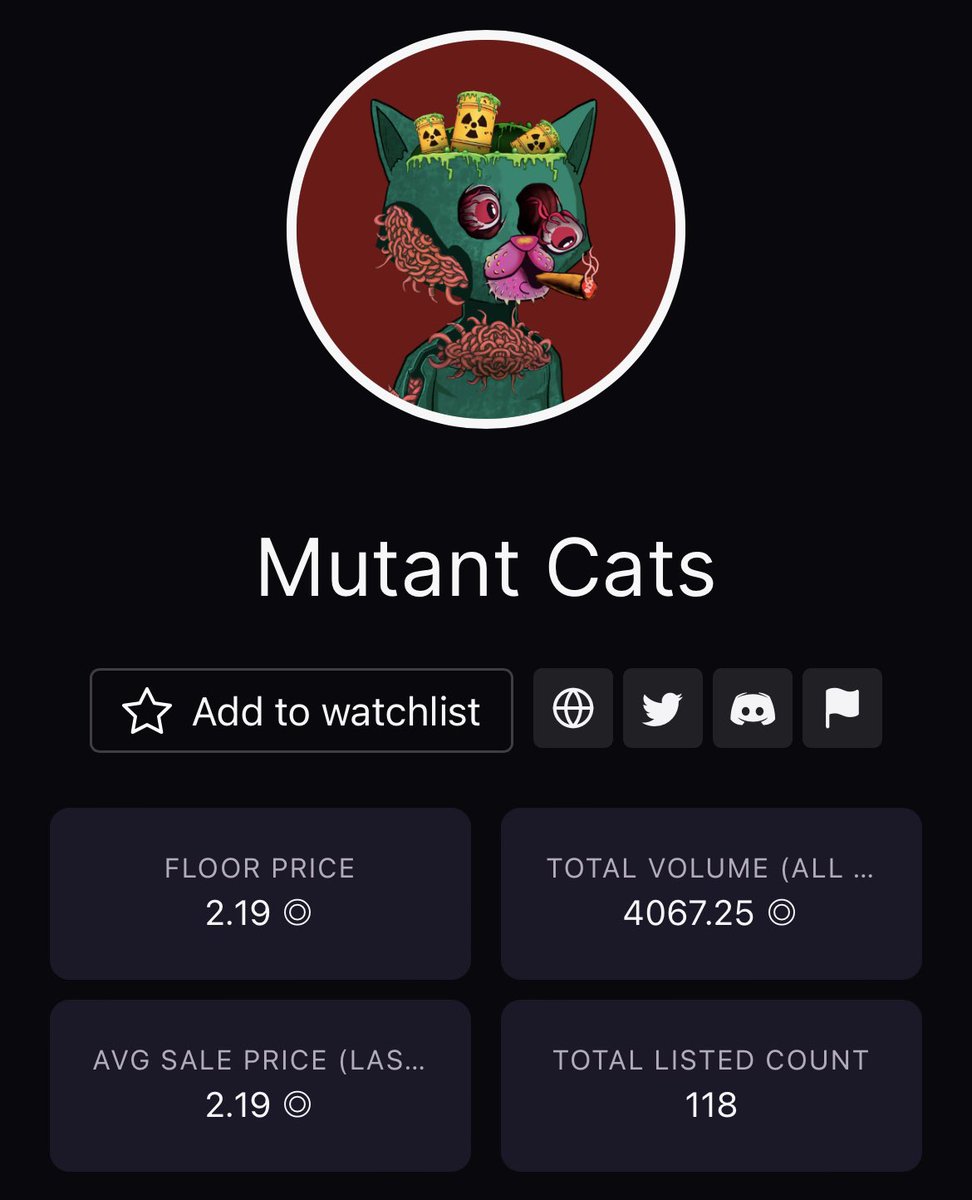 Wow.

Mutants are flying with record low listings (118/2770) &amp; new ATHs in fp. Many developments to come, we’re only getting started!