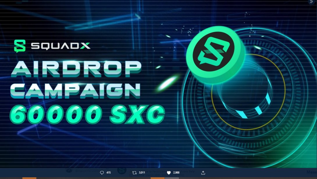 🎁SquadXAirdrop🎁
60K $ SXC Airdrop
Link tham gia:  airdrop.squadx.club/airdrop/814774
Nhập ví BSC
Nhập code: 814774       
Your chance to receive valuable gift!