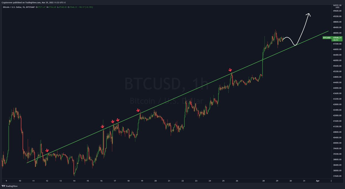 cryptorover's tweet photo. If #Bitcoin retest this support line, I will open a new long! https://t.co/tMbU3jE0Zx