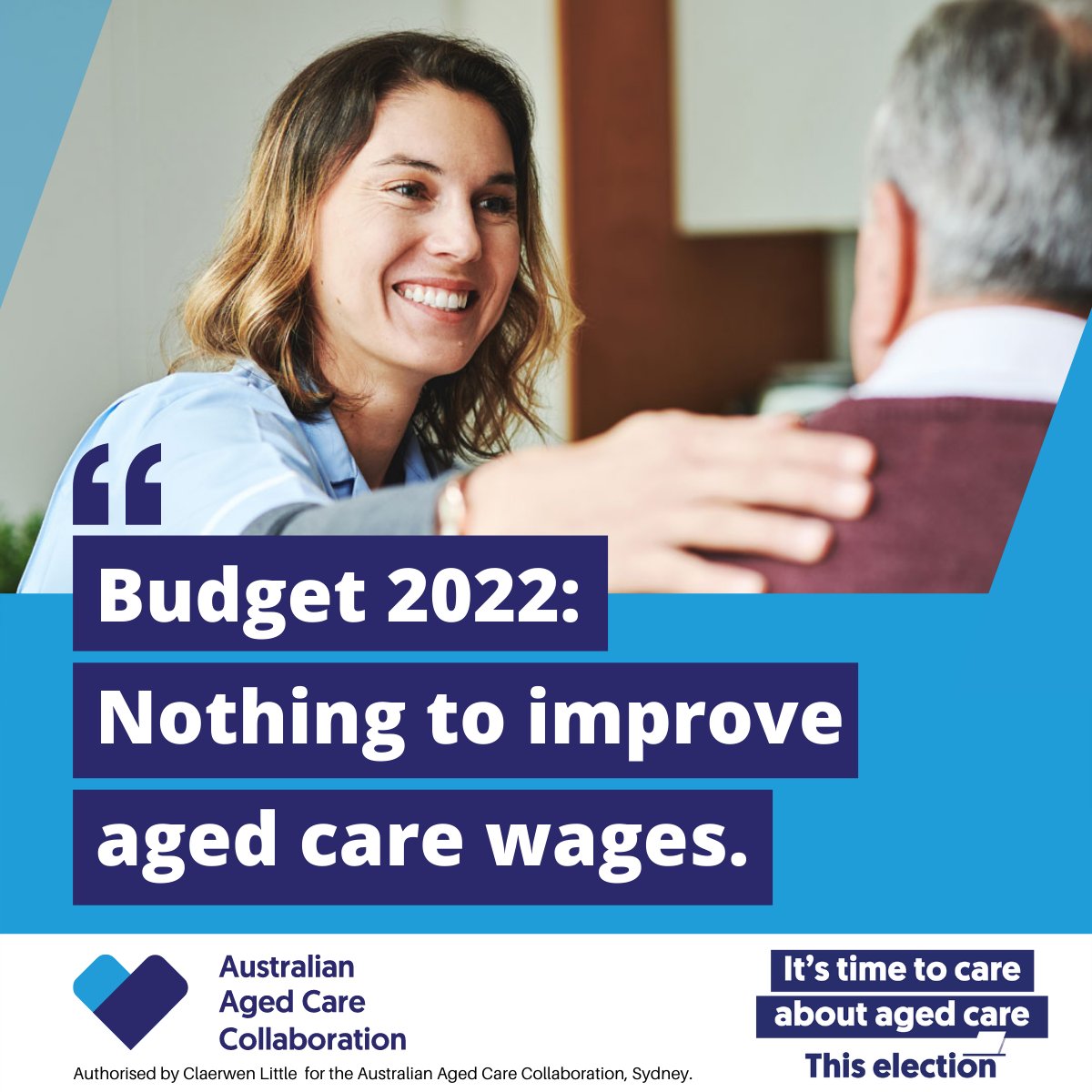 AgedAustralian's tweet photo. There is nothing in #Budget2022  to improve aged care wages, leaving our dedicated workers on the edge of poverty &amp; many older Australians without the services they need. The Royal Commission’s workforce recommendations are the key area of unfinished business. #CareAboutAgedCare https://t.co/qpTuRpmIeK